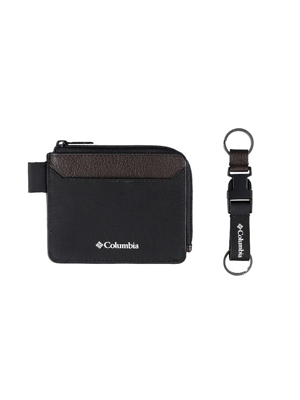 Columbia RFID Blocking Wallet Set NEW Half Zip Keychain Black